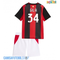 Camisa de time de futebol AC Milan Mario Gila #34 Replicas 1º Equipamento Infantil 2026-27 Manga Curta (+ Calças curtas)